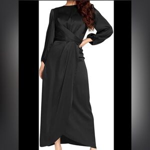 Othr Black Long Sleeve Wrap Maxi Dress
 54.7 inches to 53.9-55inches!